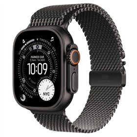 Apple Watch Ultra 3 Titanium 49mm Αδιάβροχο με eSIM και Παλμογράφο (Black Titanium Case with Black Titanium Milanese Loop - Medi