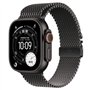 Apple Watch Ultra 3 Titanium 49mm Αδιάβροχο με eSIM και Παλμογράφο (Black Titanium Case with Black Titanium Milanese Loop - Medi