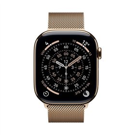Apple Watch Series 11 Cellular Titanium 42mm Αδιάβροχο με eSIM και Παλμογράφο (Gold Titanium Case with Gold Milanese Loop) - Προ