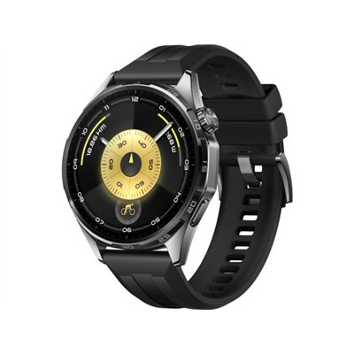 Huawei Watch GT 6 Stainless Steel 46mm Αδιάβροχο με Παλμογράφο (Black)