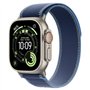 Apple Watch Ultra 3 Titanium 49mm Αδιάβροχο με eSIM και Παλμογράφο (Natural Titanium Case with Blue/Bright Blue Trail Loop - S/M