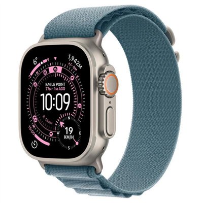 Apple Watch Ultra 3 Titanium 49mm Αδιάβροχο με eSIM και Παλμογράφο (Natural Titanium Case with Light Blue Alpine Loop - Medium)