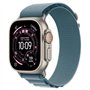 Apple Watch Ultra 3 Titanium 49mm Αδιάβροχο με eSIM και Παλμογράφο (Natural Titanium Case with Light Blue Alpine Loop - Medium)