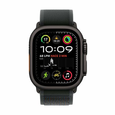 Apple Watch Ultra 2 2024 Titanium 49mm Αδιάβροχο με eSIM και Παλμογράφο (Black με Black Trail Loop (S/M))