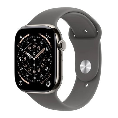 Apple Watch Series 11 Cellular Titanium 42mm Αδιάβροχο με eSIM και Παλμογράφο (Natural Titanium Case with Stone Grey Sport Band 