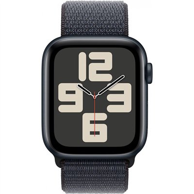 Apple Watch SE 2024 Aluminium 44mm Αδιάβροχο με Παλμογράφο (Midnight με Ink Sport Loop)