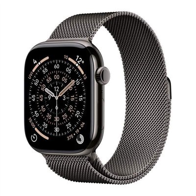 Apple Watch Series 11 Cellular Titanium 46mm Αδιάβροχο με eSIM και Παλμογράφο (Slate Titanium Case with Slate Milanese Loop - M/