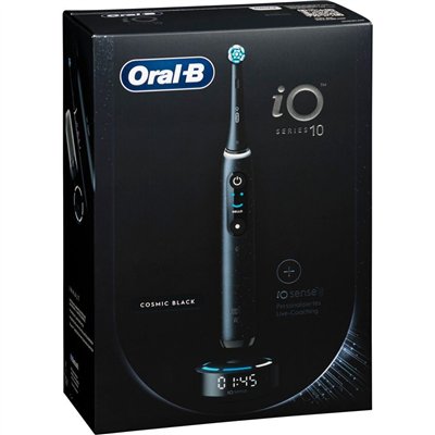 Oral-B iO Series 10 Ηλεκτρική Οδοντόβουρτσα Μπαταρίας με Χρονομετρητή, Αισθητήρα Πίεσης και Θήκη Ταξιδίου Μαύρη