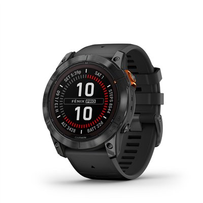 Garmin Fenix 7X Pro Solar Stainless Steel 51mm Αδιάβροχο Smartwatch με Παλμογράφο (Slate Grey with Black Band)