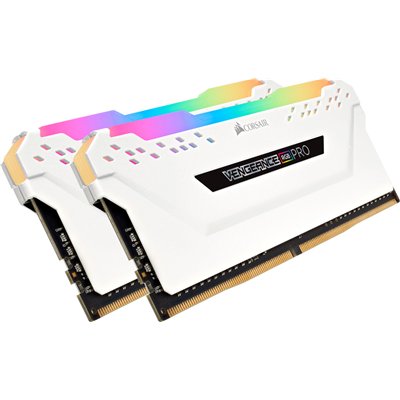 Corsair Vengeance RGB Pro White DDR4 32GB RAM με 2x16GB Modules και Ταχύτητα 3200 για Desktop CMW32GX4M2E3200C16W