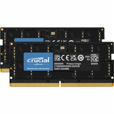 Crucial DDR5 64GB RAM με 2x32GB Modules και Ταχύτητα 4800 για Laptop CT2K32G48C40S5