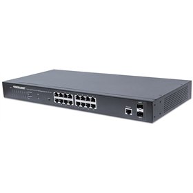 Intellinet 561198 Unmanaged L2 PoE+ Switch με 16 Θύρες Gigabit (1Gbps) Ethernet και 2 SFP Θύρες