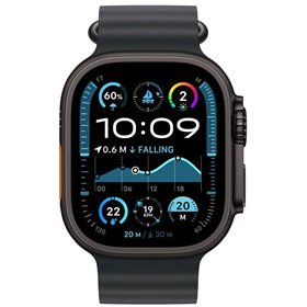 Apple Watch Ultra 2 2024 Titanium 49mm Αδιάβροχο με eSIM και Παλμογράφο (Black με Black Ocean Band)