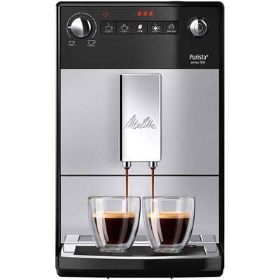 Melitta Purista® Series 300 Αυτόματη Μηχανή Espresso 1450W Πίεσης 15bar με Μύλο Άλεσης Μαύρη