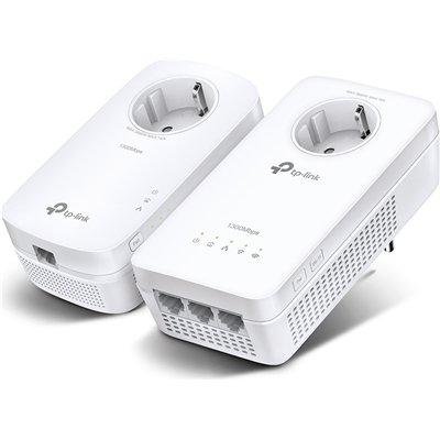 TP-LINK TL-WPA8631P KIT v4 Powerline Διπλό για Ασύρματη Σύνδεση Wi‑Fi 5 με Passthrough Πρίζα και 3 Θύρες Gigabit Ethernet