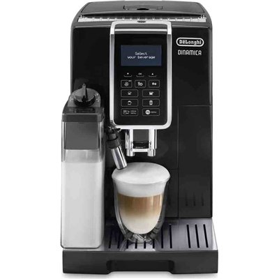 De'Longhi Dinamica Αυτόματη Μηχανή Espresso 1450W Πίεσης 15bar για Cappuccino με Μύλο Άλεσης Μαύρη
