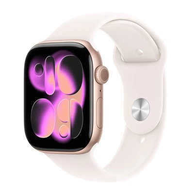 Apple Watch Series 11 Cellular Aluminium 46mm Αδιάβροχο με eSIM και Παλμογράφο (Rose Gold Aluminium Case with Light Blush Sport 