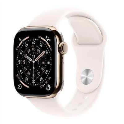 Apple Watch Series 11 Cellular Titanium 46mm Αδιάβροχο με eSIM και Παλμογράφο (Gold Titanium Case with Light Blush Sport Band - 