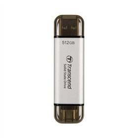Transcend ESD310S 512GB USB 3.2 SSD Stick με σύνδεση USB-C & USB-A Ασημί