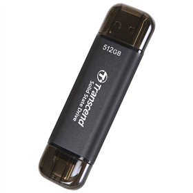 Transcend ESD310C 512GB USB 3.2 SSD Stick με σύνδεση USB-C & USB-A Μαύρο