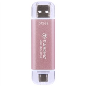 Transcend Esd310p 512GB USB 3.2 SSD Stick με σύνδεση USB-A & USB-C Ροζ