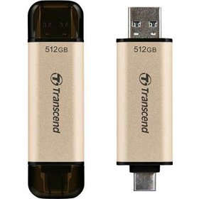 Transcend JetFlash 930C 512GB USB 3.1 Stick με σύνδεση USB-A & USB-C Χρυσό