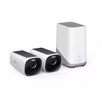 Eufy Σύστημα Παρακολούθησης EufyCam 3 S330 2 Ασύρματων Καμερών IP 8MP με Control Hub T88713W1