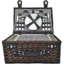 Καλάθι Πικ Νικ Σετ Ψάθα 4 Ατόμων 45x30x20cm
