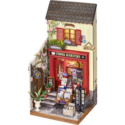Robotime Παιχνίδι Κατασκευών Ξύλινo Diy Miniature House Vienna Bookstore Κωδικός: DG183