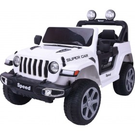 Παιδικό Αυτοκίνητο Τύπου Jeep Wrangler Rubicon Ηλεκτροκίνητο με Τηλεκατεύθυνση Διθέσιο 12 Volt Λευκό