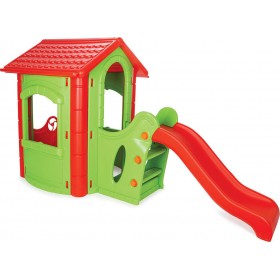 Pilsan Παιδικό Σπιτάκι Κήπου Happy Garden με Τσουλήθρα Πράσινο 252x112x131εκ.Κωδικός: 06432 