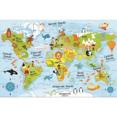 Παιδικό Puzzle Worldwide Map 48pcs για 4+ Ετών LunaΚωδικός: 0621473 