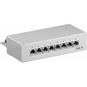 Goobay Patch Panel Cat 6 STP με 8 Ports Γκρι Goobay Patch Panel Cat 6 STP με 8 Ports Γκρι