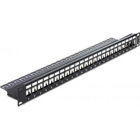 "DeLock Patch Panel για 19"" Rack με 24 Ports Μαύρο" DeLock Patch Panel για 19" Rack με 24 Ports Μαύρο
