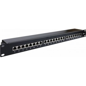 Goobay Patch Panel Cat 6a STP με 24 Ports Μαύρο Goobay Patch Panel Cat 6a STP με 24 Ports Μαύρο