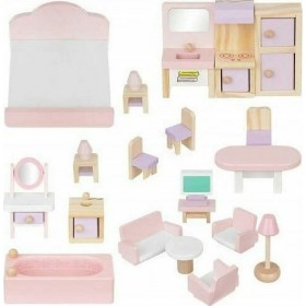 Ξύλινα Έπιπλα Για Κουκλόσπιτο 22τμχ