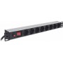 Intellinet Πολύπριζο Rack 19" με 8 Sockets Μαύρο