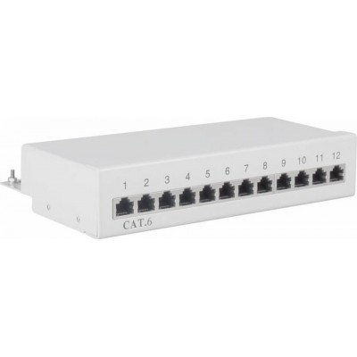 Goobay Patch Panel Cat 6 STP με 12 Ports Γκρι