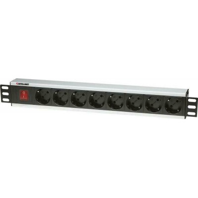 Intellinet Πολύπριζο Rack 19" με 8 Sockets Χωρίς Διακόπτη Μαύρο