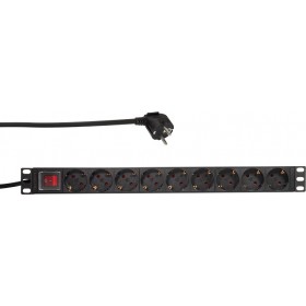 "LogiLink Πολύπριζο Rack 19"" με 9 Sockets & Διακόπτη On/Off Μαύρο" LogiLink Πολύπριζο Rack 19" με 9 Sockets & Διακόπτη On/Off Μαύρο