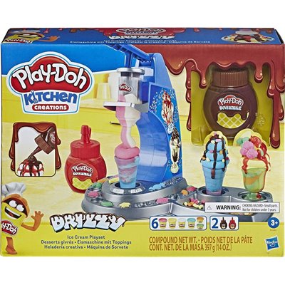 Hasbro Play-Doh Πλαστελίνη - Παιχνίδι Kitchen Creations Drizzy Ice Cream για 3+ Ετών, 6τμχ
