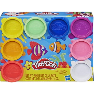 Hasbro Play-Doh 8 Βαζάκια Πλαστελίνης Sea Rainbow για 2+ Ετών