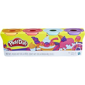 Hasbro Play-Doh 4 Βαζάκια Πλαστελίνης Sweet για 2+ Ετών Hasbro Play-Doh 4 Βαζάκια Πλαστελίνης Sweet για 2+ Ετών