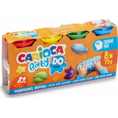 Carioca 8 Βαζάκια Πλαστελίνης Baby Do για 1+ Ετών