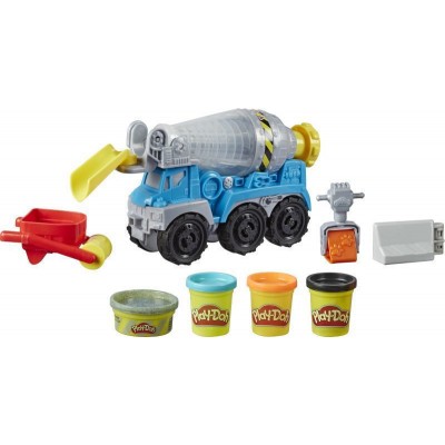 Hasbro Play-Doh Πλαστελίνη - Παιχνίδι Cement Truck για 3+ Ετών, 4τμχ