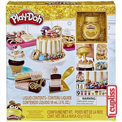 Hasbro Play-Doh Πλαστελίνη - Παιχνίδι Gold Star Baker για 3+ Ετών, 9τμχ