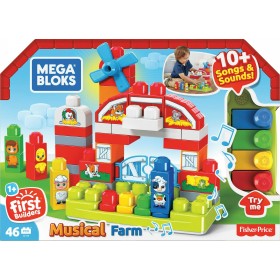 Fisher Price Τουβλάκια Mega Blocks Μουσική Φάρμα για 1+ Ετών 46τμχΚωδικός: GCT50 
