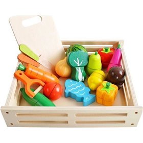 Καφάσι με Φρούτα, Λαχανικά &amp Εργαλεία Κοπής από Ξύλο για 6+ Ετών 17τμχΚωδικός: 9430 