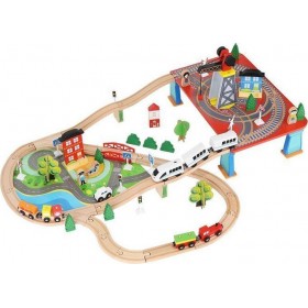 Kruzzel Ξύλινος Συναρμολογούμενος Σιδηρόδρομος