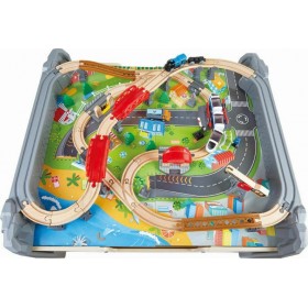 Hape Ξύλινο Σετ Σιδηρόδρομος &amp Τραπέζι